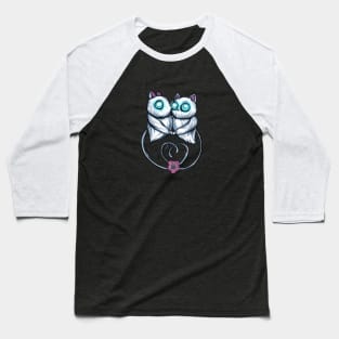 Cute Cat Ghost Lovers Baseball T-Shirt